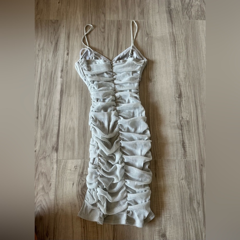 lulus silver mesh dress